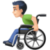 👨🏻‍🦽 man in manual wheelchair: light skin tone display on Facebook